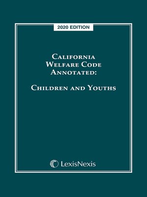 cover image of California Welfare Code Annotated